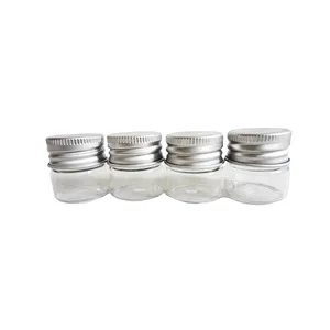 دکوری مدل بطری درب دار  شیشه ای فانتزی کد 202 بسته 4 عددی