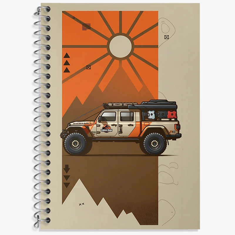 دفتر زبان 50 برگ خندالو مدل سه خط طرح کمپر و طبیعت کد N2078