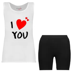 ست تاپ و شلوارک دخترانه مدل 6018