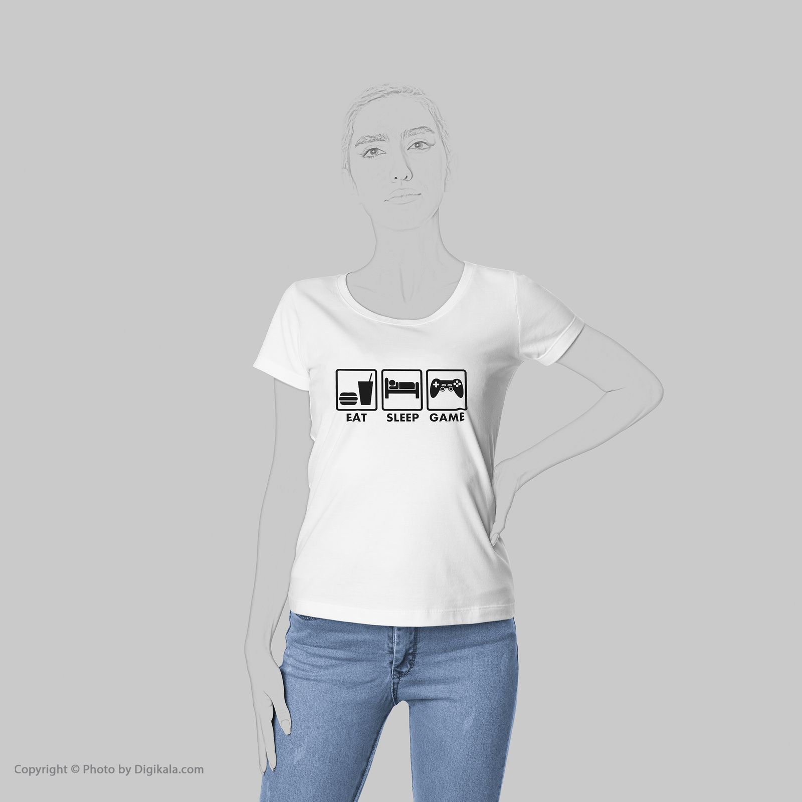 تی شرت زنانه به رسم طرح گیمر کد5510 -  - 5