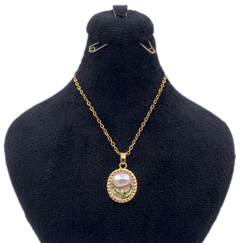 گردنبند زنانه مدل میناکاری کد KYTAKP077