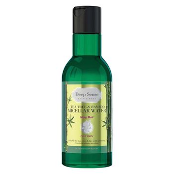محلول پاک‌کننده آرایش صورت دیپ سنس مدل tea tree & bamboo حجم 160 میلی‌لیتر