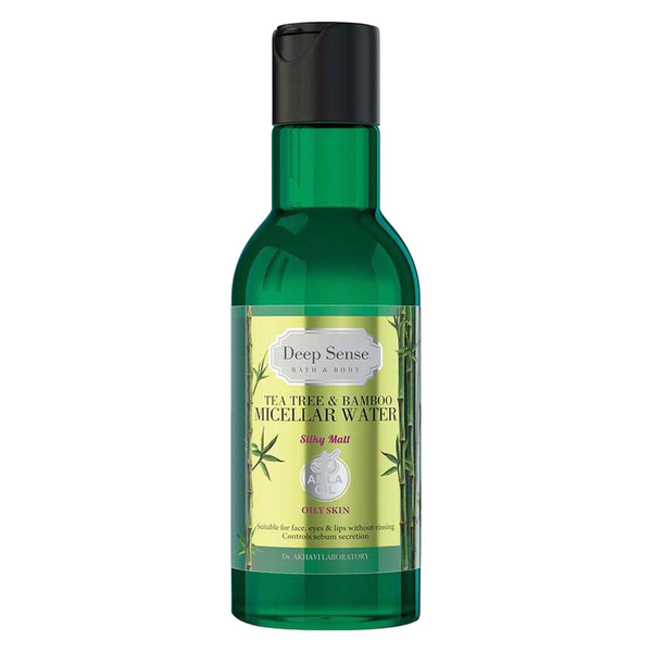محلول پاک‌کننده آرایش صورت دیپ سنس مدل tea tree & bamboo حجم 160 میلی‌لیتر