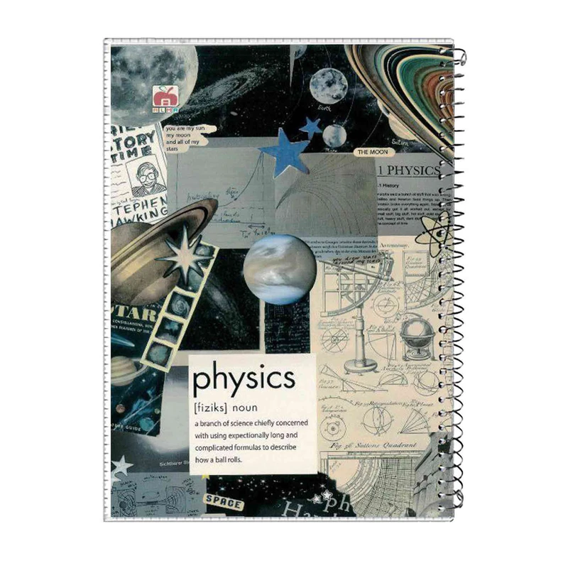 دفتر مشق 80 برگ آلما طرح فیزیک کلاسیک مدل طلقی کد 7821