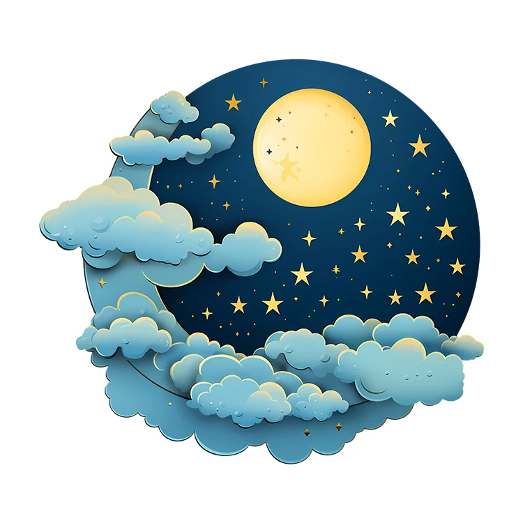 استیکر پارچه و لباس پاد آفرین مدل ماه و ستاره کد S5942