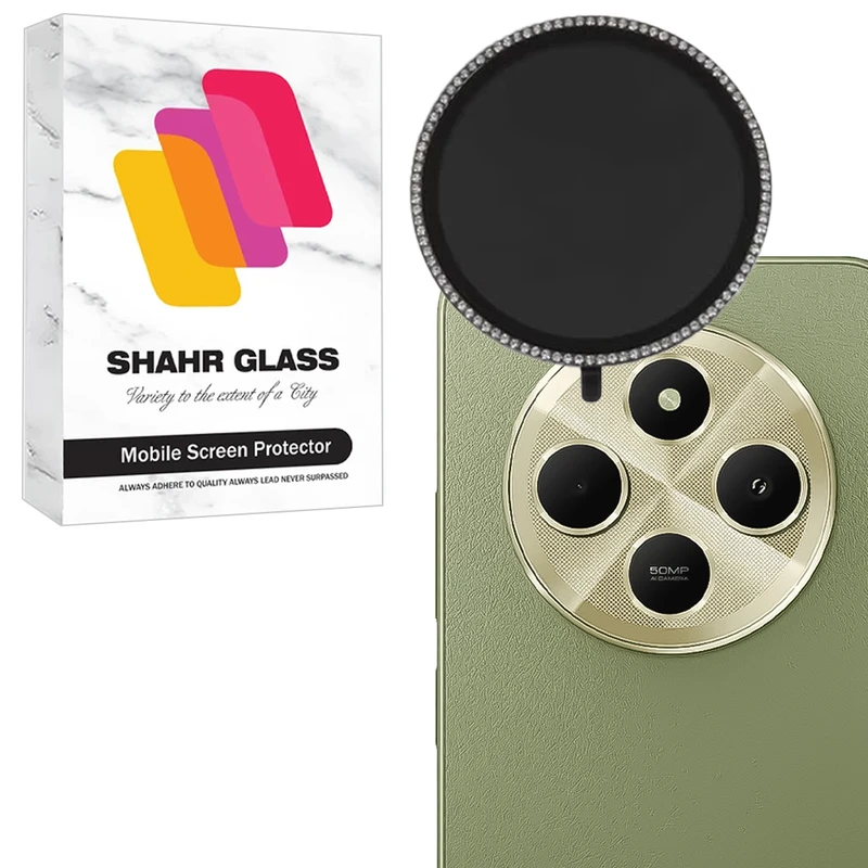 محافظ لنز دوربین شیشه‌ای شهر گلس مدل NRIS20 مناسب برای گوشی موبایل شیائومی Redmi 14C 4G / Redmi 14C 5G