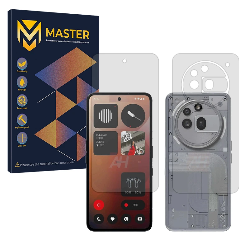 محافظ صفحه نمایش مات مستر مدل Resistant مناسب برای گوشی موبایل ناتینگ  Phone 3a Pro به همراه محافظ پشت گوشی 