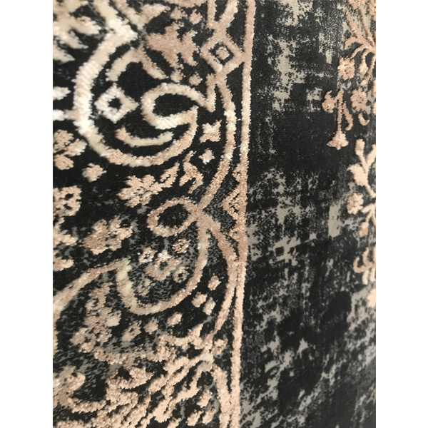 فرش ماشینی آرمانی طرح ترک کد 7111 زمینه طوسی