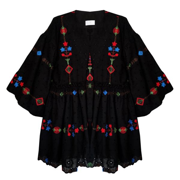 مانتو زنانه مدل سوزندوزی رنگ مشکی