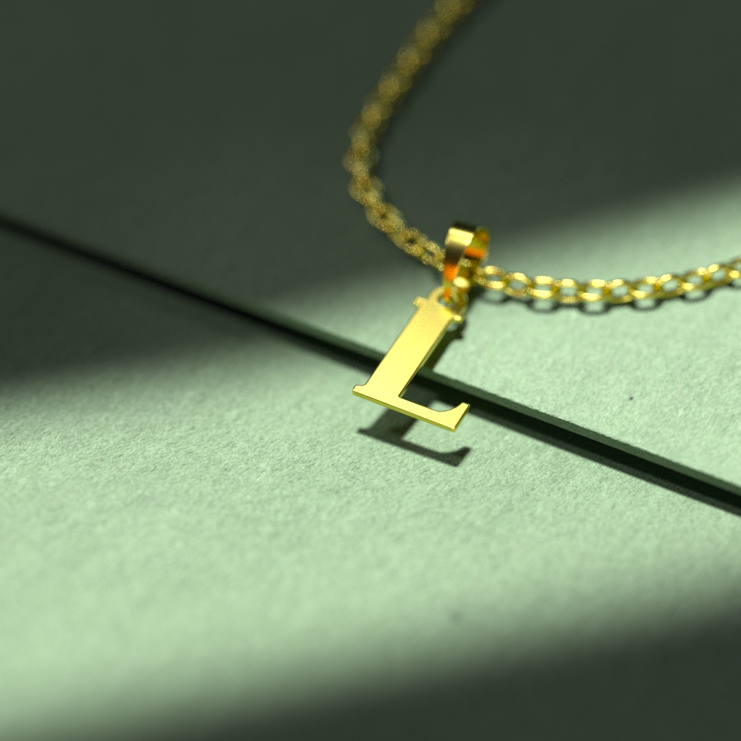 گردنبند طلا 18 عیار زنانه مدوپد مدل حرف L کد H3-1-1558