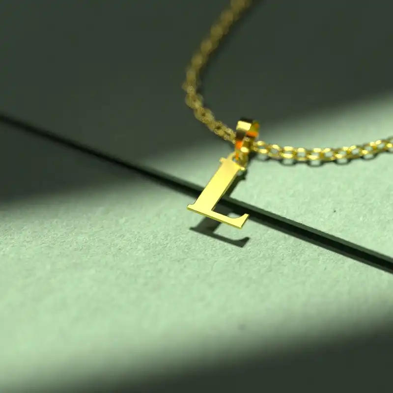 گردنبند طلا 18 عیار زنانه مدوپد مدل حرف L کد H3-1-1558