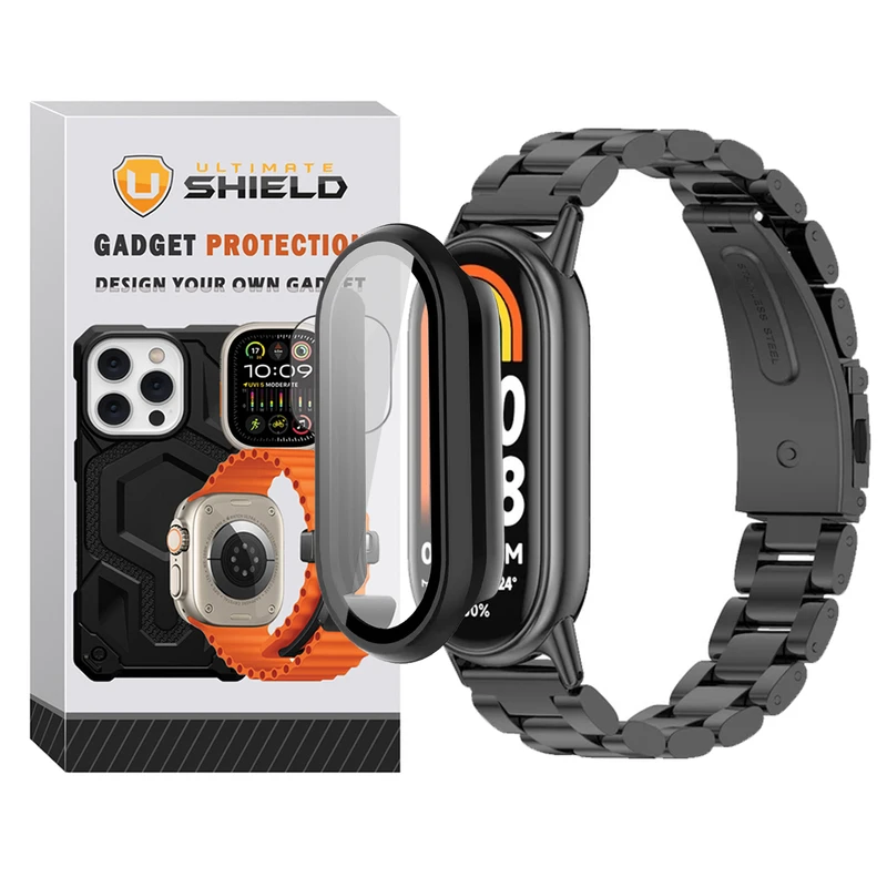 بند آلتیمیت شیلد مدل 3Bead Mi GRD مناسب برای ساعت هوشمند شیائومی Mi Band 8 12mm به همراه کاور