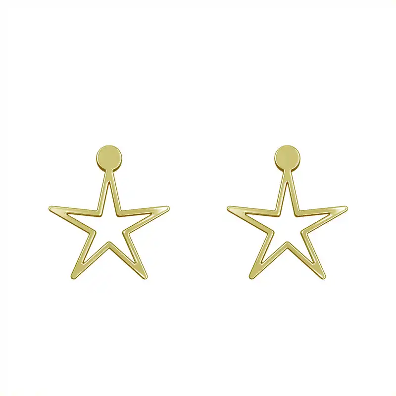 گوشواره طلا 18 عیار زنانه مدوپد مدل ستاره کد GA1-15427