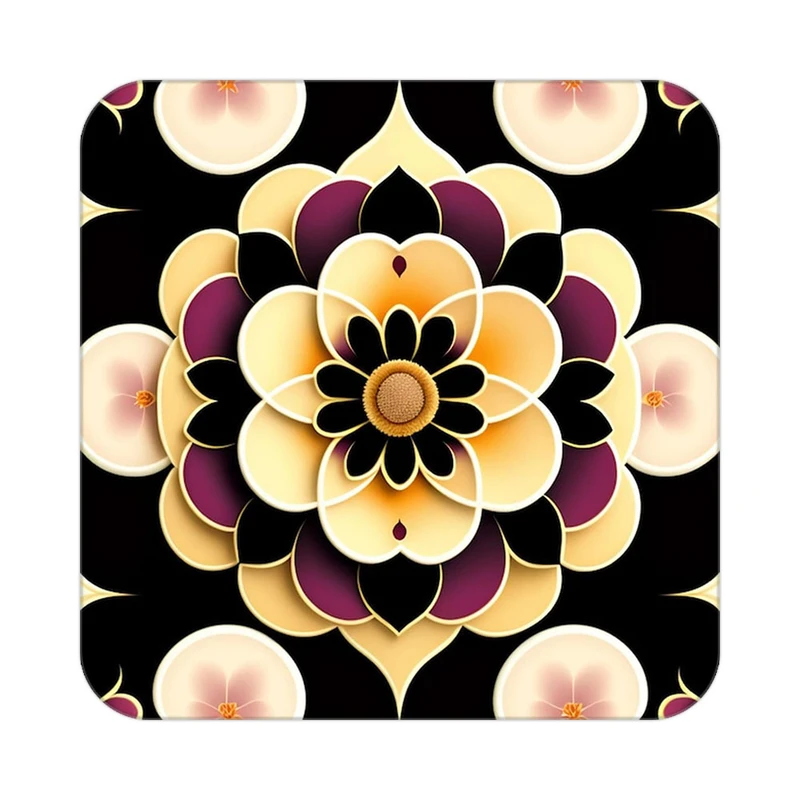 زیر لیوانی کاکتی طرح گل مدل mp16413