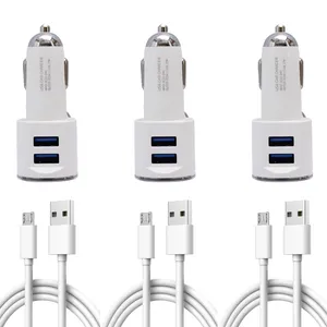 شارژر فندکی الدینیو مدل DL-C29 به همراه کابل تبدیل MICROUSB بسته سه عددی