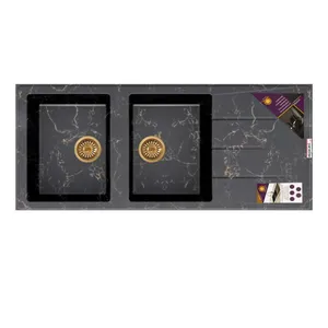 سینک ظرفشویی دو لگنه توکار گرانیت پارادایز مدل TURKEY213New-BG توکار