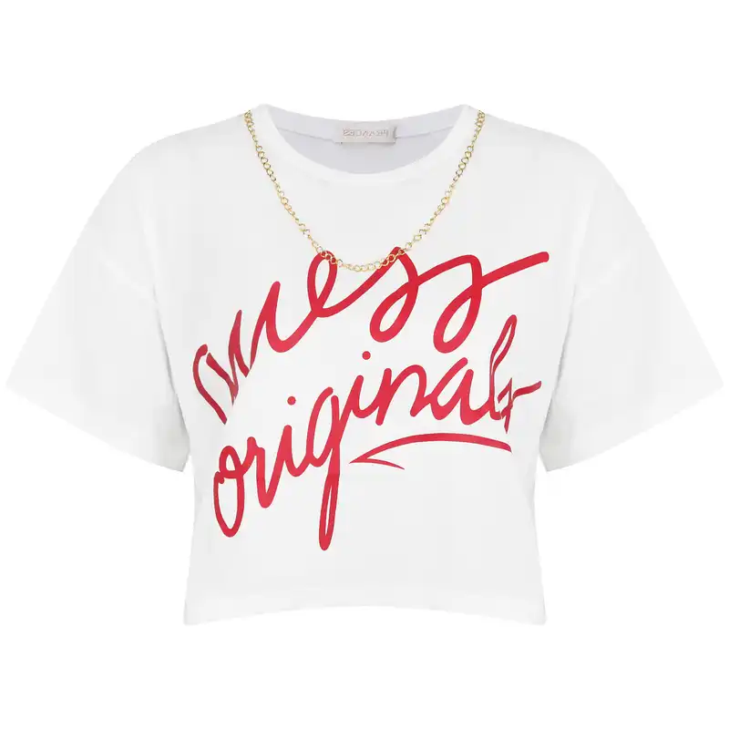 کراپ‌تاپ آستین کوتاه زنانه مدل NOT