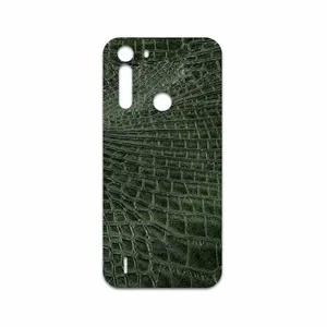 MAHOOT Green-Crocodile-Leather Cover Sticker for Motorola One Fusion