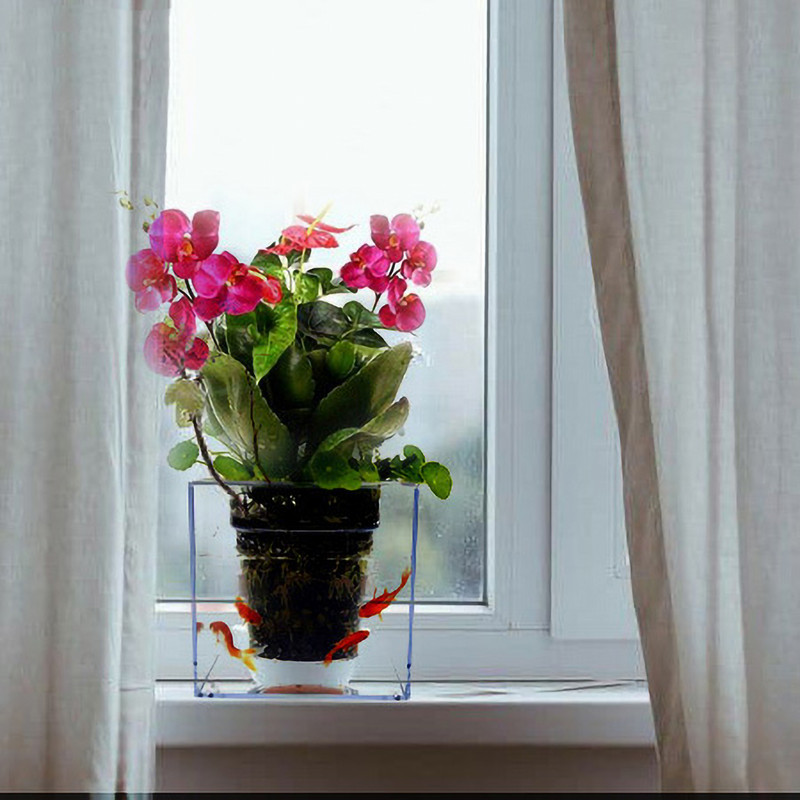 آکواریوم فیلی پلاست مدل گلدان دار بسته 4 عددی