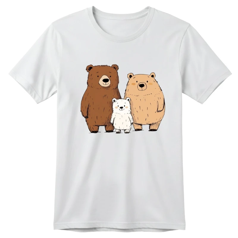 تی‌شرت آستین کوتاه بچگانه مدل خرس خانواده کد v41 