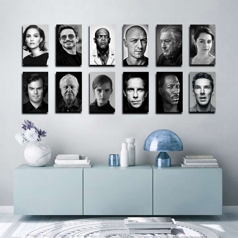 تابلو شاسی بکلیت طرح مشاهیر سینمای جهان مدل SH-1793 مجموعه 12 عددی