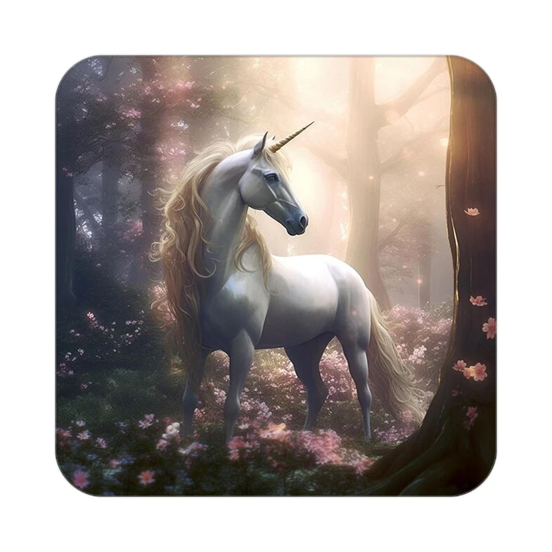 زیر لیوانی کاکتی طرح اسب تک شاخ و یونیکورن مدل mp33078