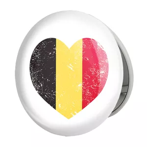 آینه جیبی خندالو طرح پرچم بلژیک مدل تاشو کد 20702 