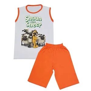 ست تاپ و شلوارک بچگانه مدل بره ناقلا کد STb5036