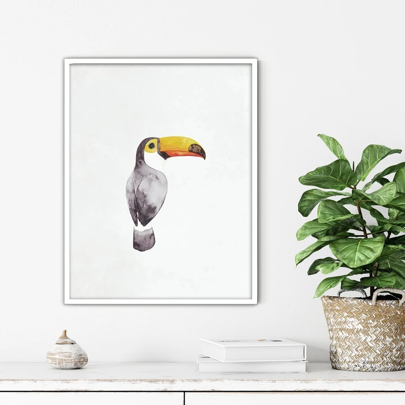 تابلو آتریسا طرح توکان مدرن مدل ATFKW74 فریم سفید