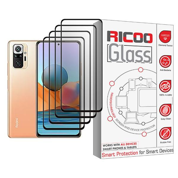 محافظ صفحه نمایش ریکو مدل Ricoo Glass MIX004 مناسب برای گوشی موبایل شیائومی Redmi Note 10 Pro Max بسته چهار عددی