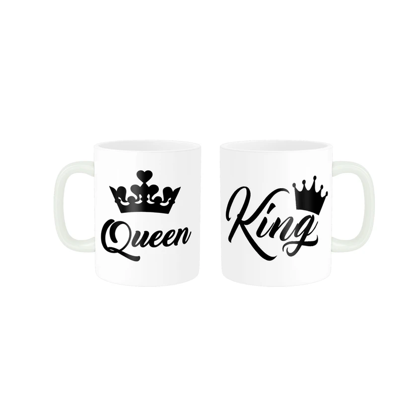 ماگ پادآفرین طرح فانتزی مدل ست عاشقانه king Queen کد 03 مجموعه دو عددی
