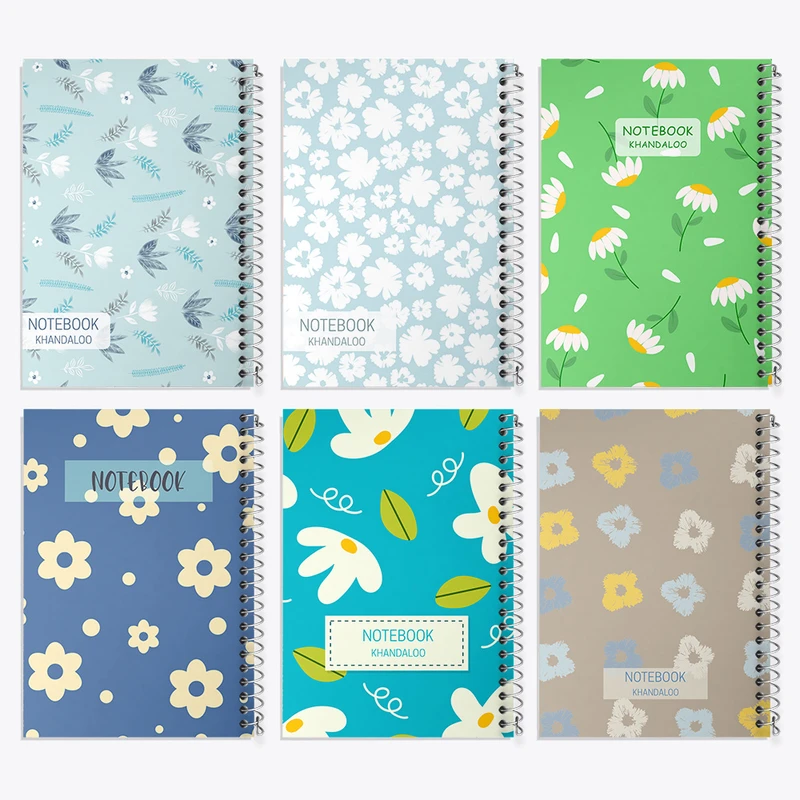 دفتر مشق 50 برگ خندالو طرح گل گلی کد 125 مجموعه 6 عددی