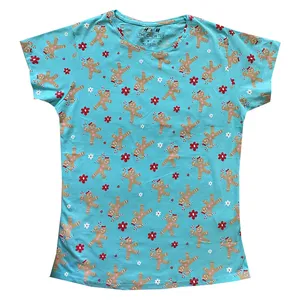 تی شرت آستین کوتاه زنانه اچ اند ام مدل بیسکویتی