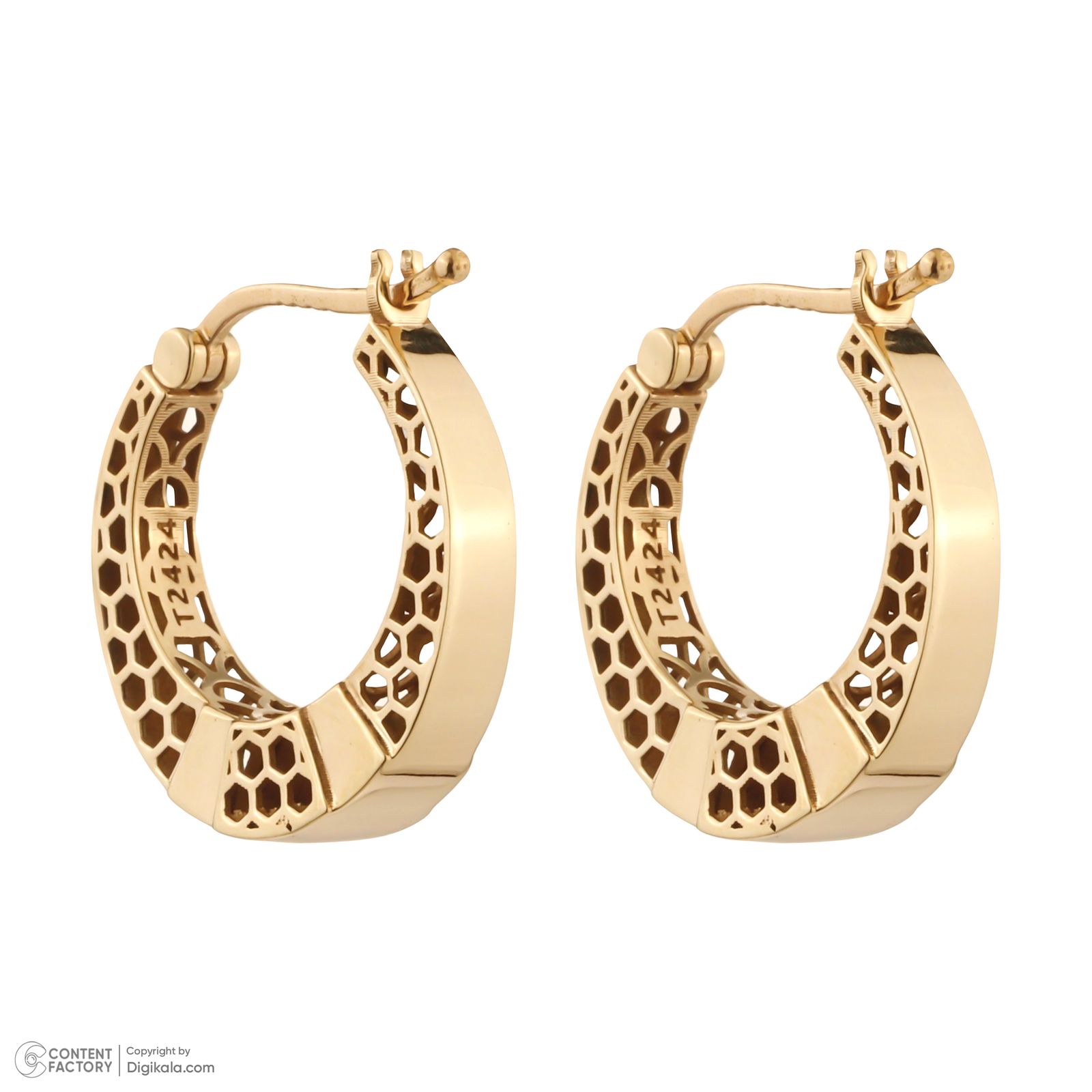 گوشواره طلا کم اجرت 18 عیار زنانه گلدم مدل E-2311010 -  - 5