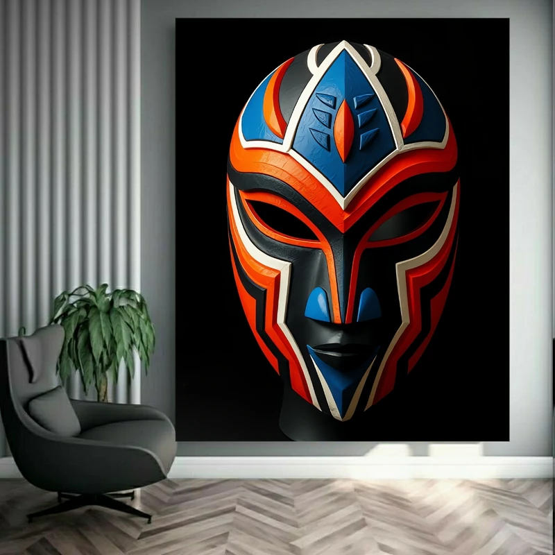 پوستر طرح مخمل ماسک صورت رنگی کد N273