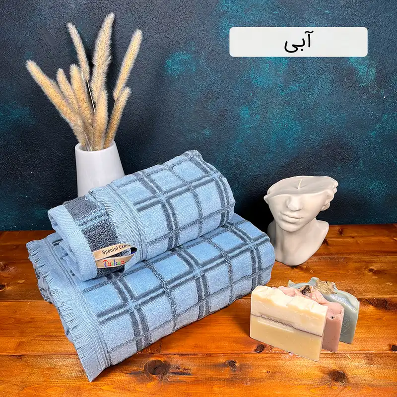 ست حوله استخری و دستی ترک آز مدل ویتوریا مجموعه 2 عددی