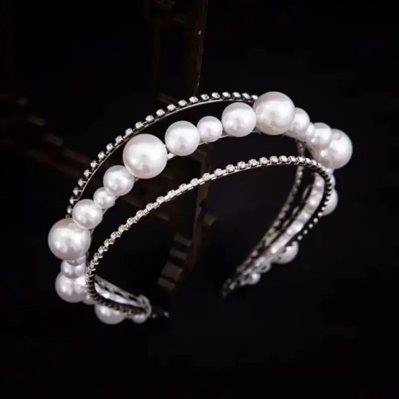 تل مو زنانه مدل مجلسی مرواریدی نگینی Sh553