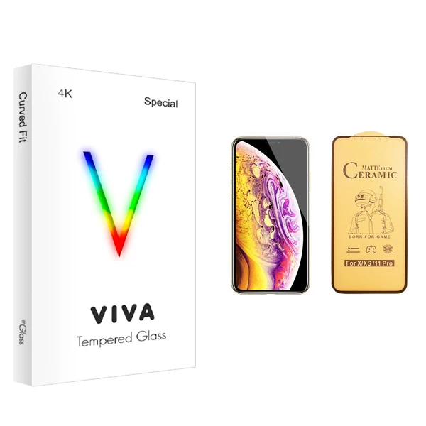 محافظ صفحه نمایش سرامیکی ویوا مدل 4K مناسب برای گوشی موبایل اپل iPhone XS