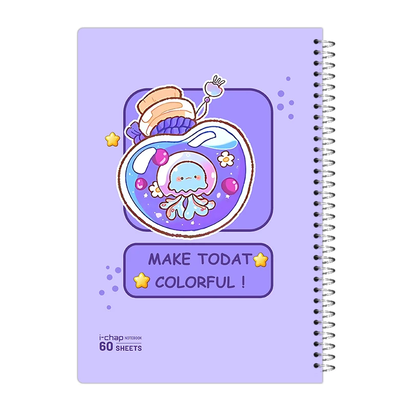  دفتر مشق 60 برگ آی چاپ مدل پاستیلی کیوت کد 385