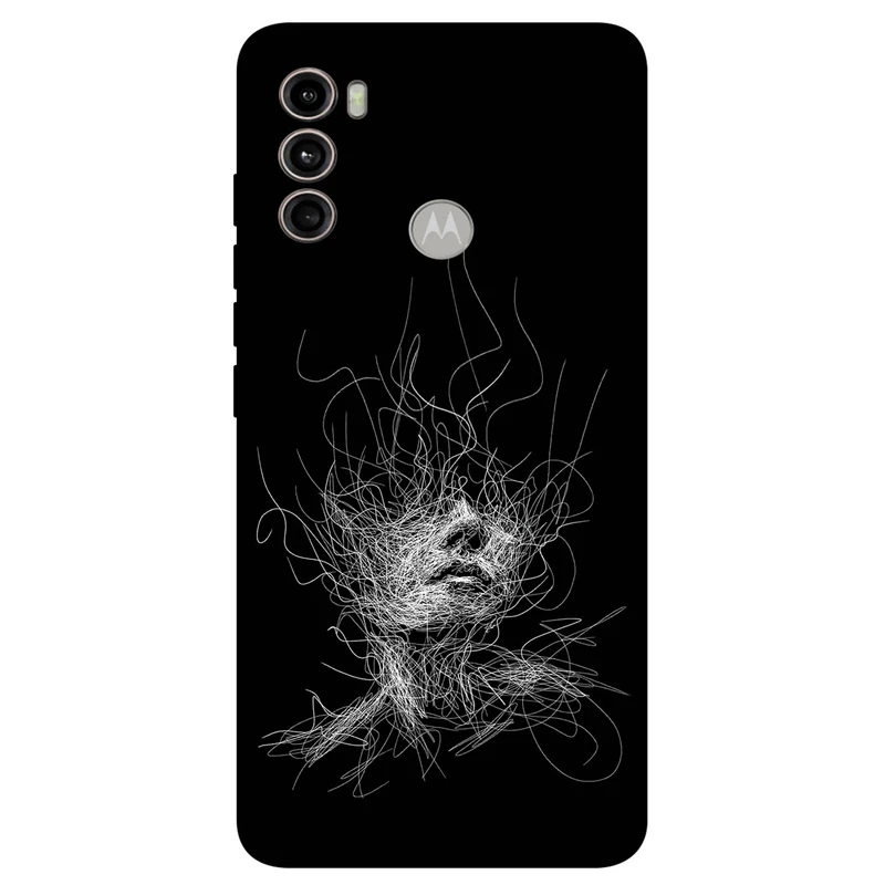 کاور مگافون طرح اسکچ صورت مدل 7423 مناسب برای گوشی موبایل موتورولا Moto G60