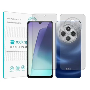 Rock Space Resistant model transparent screen protector suitable for the Xiaomi Redmi 14C mobile phone along with the back of the phone protector