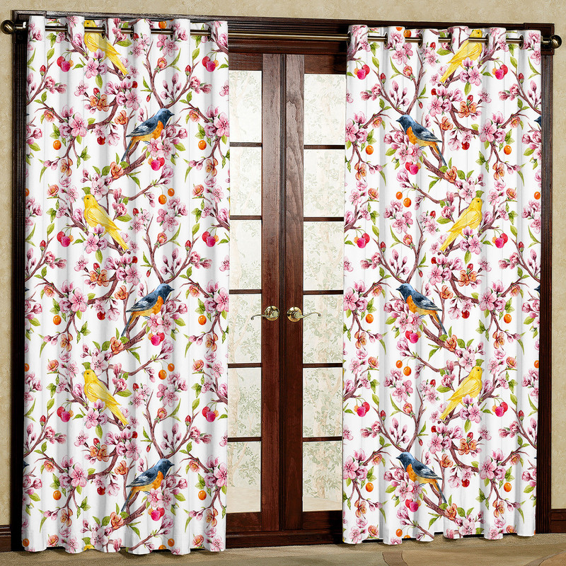  پرده بارمان دکور طرح قناری مدل مخمل پانچی کد 1148LR W سایز 140x280 سانتی متر
