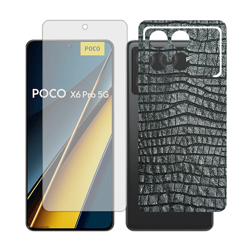 محافظ صفحه نمایش شفاف گلس مدل Together مناسب برای گوشی موبایل شیائومی Poco X6 Pro به همراه برچسب پوششی پشت گوشی 