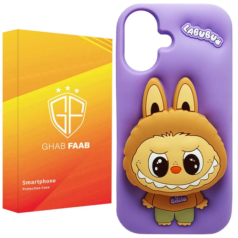 کاور قاب فاب مدل Labubu طرح لبوبو مناسب برای گوشی موبایل اپل iPhone 16