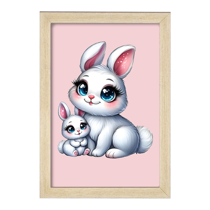 تابلو خندالو مدل خرگوش کوچولو و مادرش کد F7688