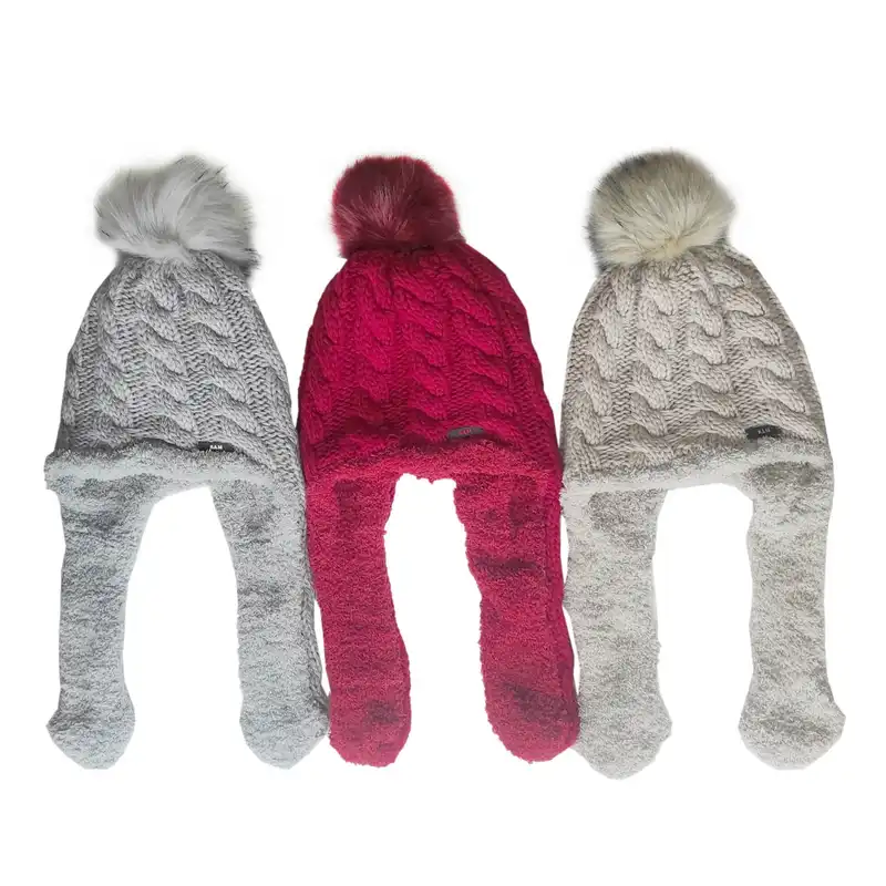 کلاه بافتنی سام مدل داخل خز طرح گوشدار خرگوشی