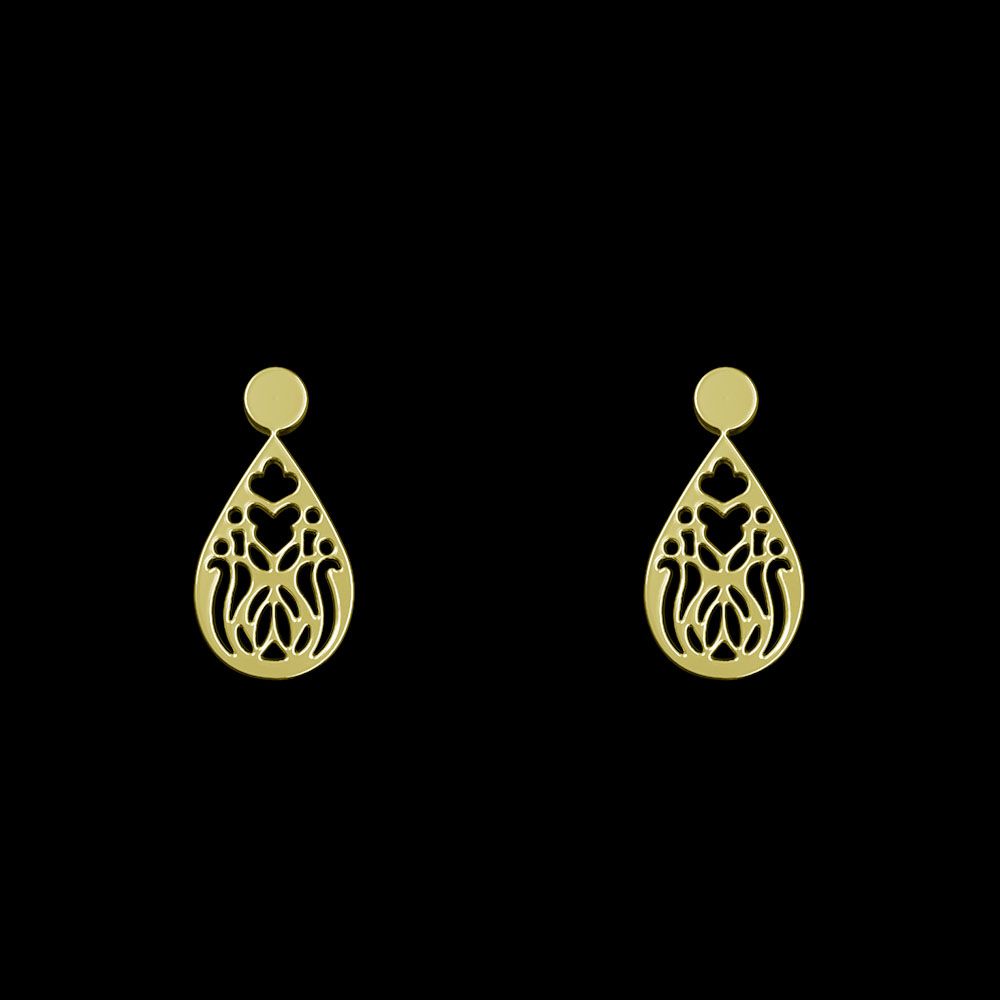 گوشواره طلا 18 عیار زنانه مدوپد مدل هندسی کد GA1-10592 -  - 1