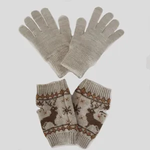 دستکش بافتنی زنانه دفکتو مدل دوتکه میکرو ترمال