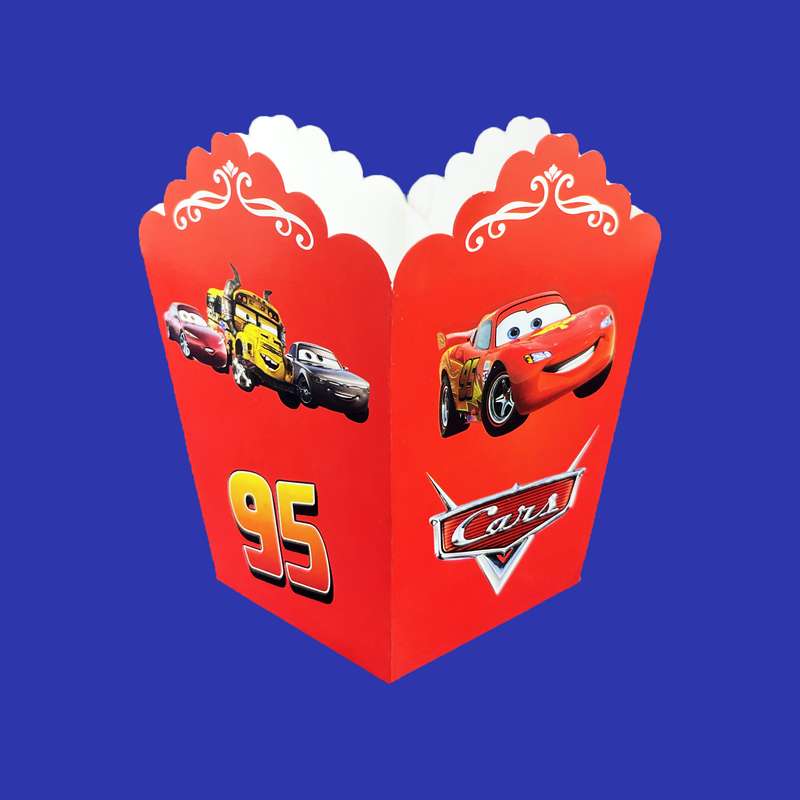 ظرف پاپ کورن مدل cars کد 01 بسته 10 عددی