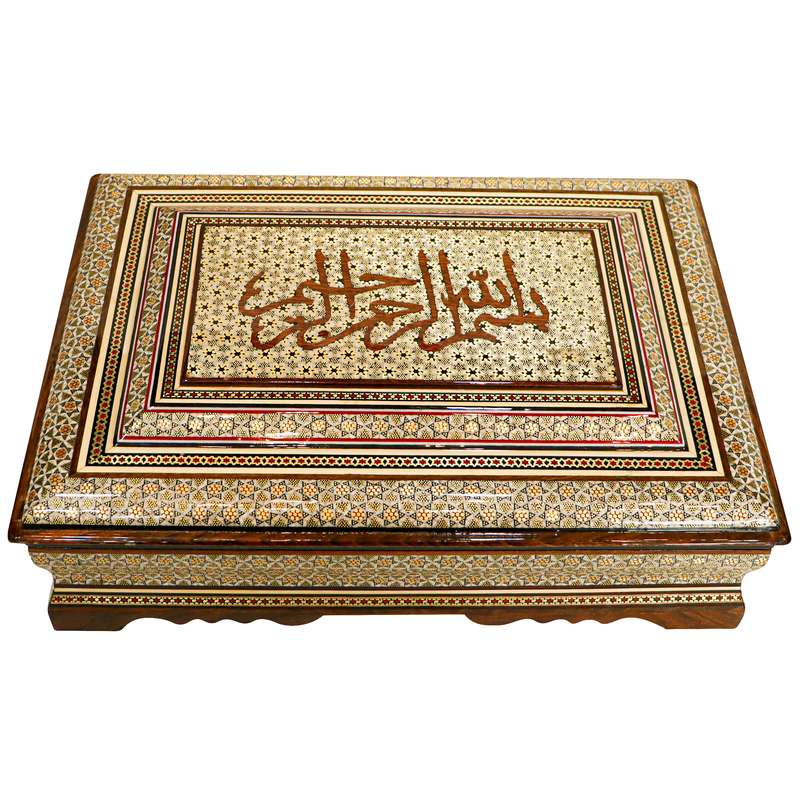 جعبه قرآن خاتم کاری مدل تمام خاتم اعلی